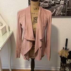 Pink suede like zip up jacket